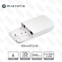 Point d'accès mural étanche IP55, Wifi 4, 2,4Ghz, Antenne 2 dBi, CPU 650 MHz, RAM 64 MHz, Router OS 4