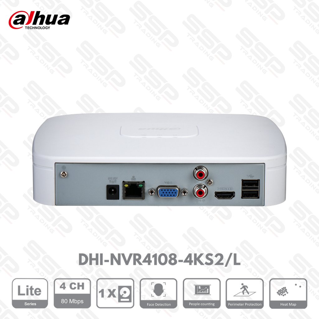 NVR LITE, 8 canaux, up to 8MP, Max 80Mbps, 2HDDs, H.265