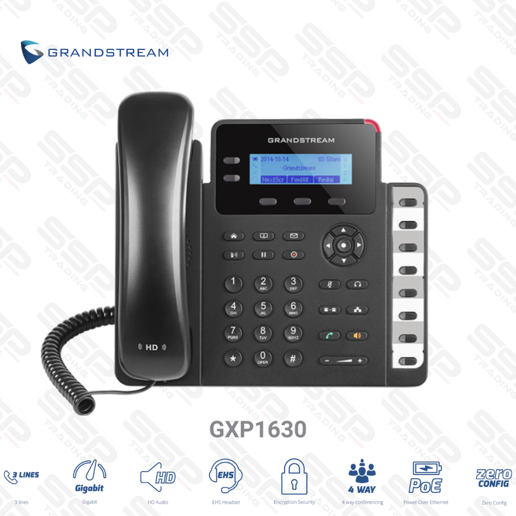 IP PHONE -  Écran 2.8'' LCD , SIP 2.0, HD Voice, 2xRJ45, PoE, 10 touches programmables