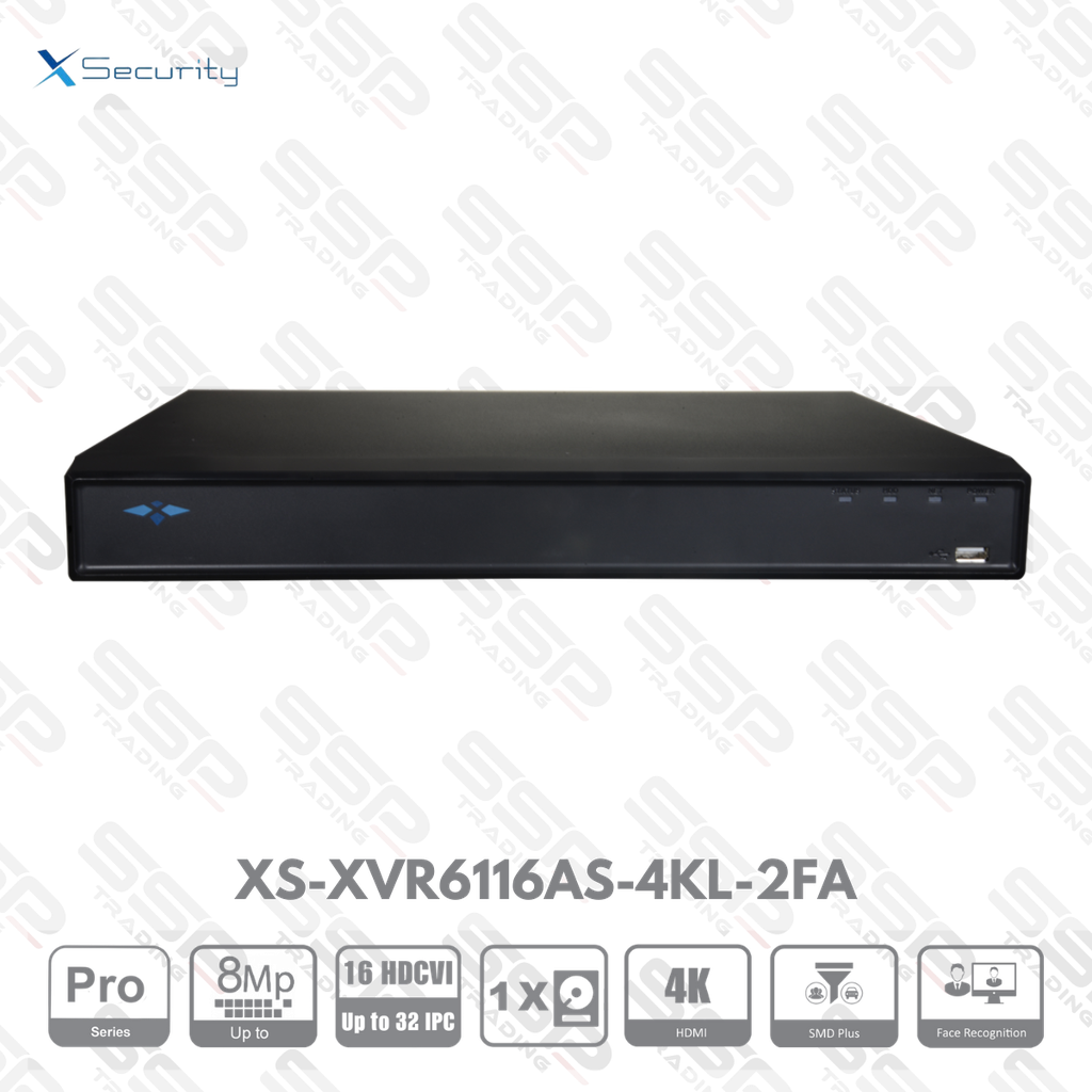 XVR Pro, 16 canaux, up to 8MP, 1 HDD, H265, HDMI