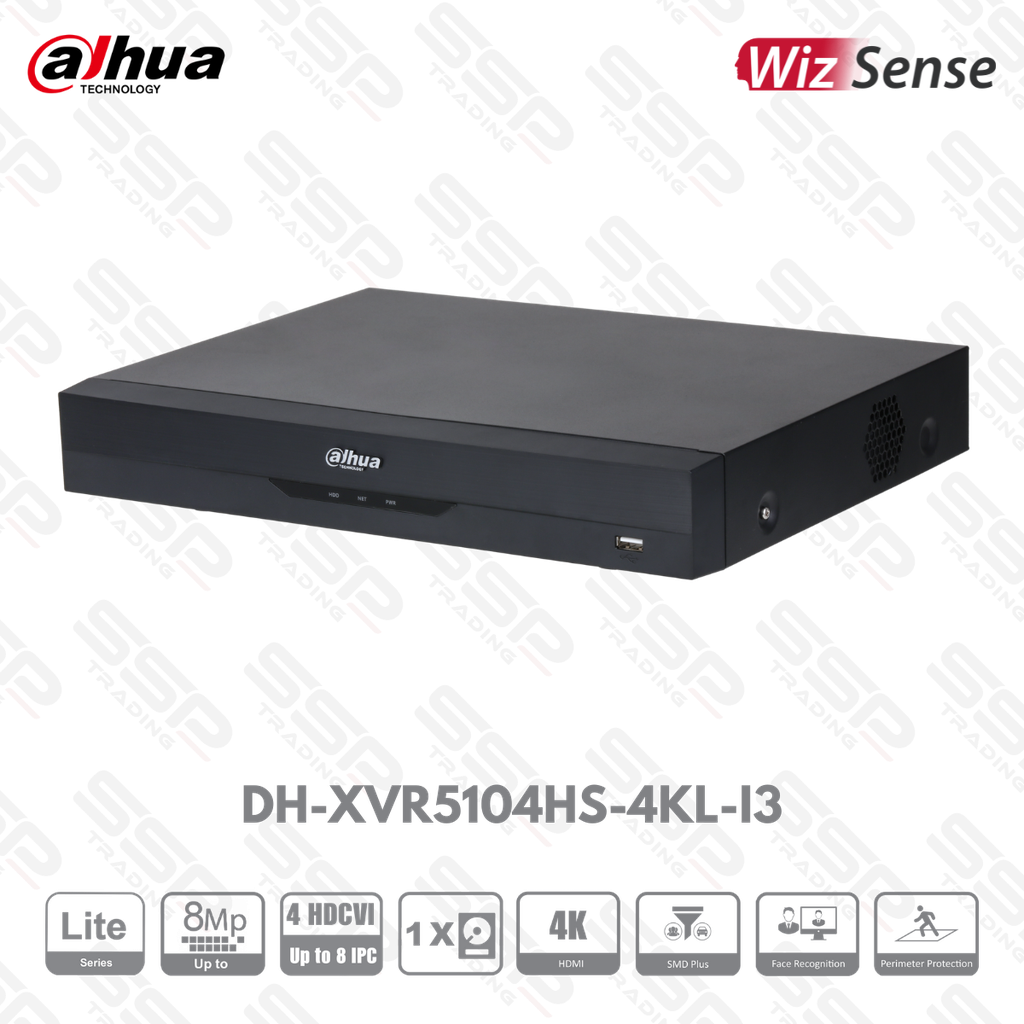 XVR Lite WizSense, 04 canaux, up to 8MP, 64 Mbps, 1 HDD, H265, 1 HDMI 4K