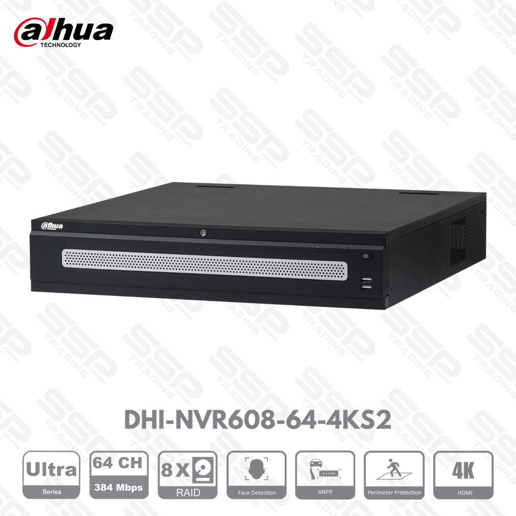 NVR ULTRA, 64 canaux, up to 12MP, Max 384Mbit/s, 8 HDDs, H265, 4K, HDMIx2