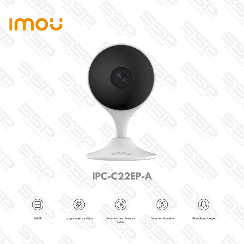 Camera IP, Wi-Fi, Cue 2, 2MP, Objectif 2.8mm, IR:10m, 131°, H.265, SD Card 256 Go