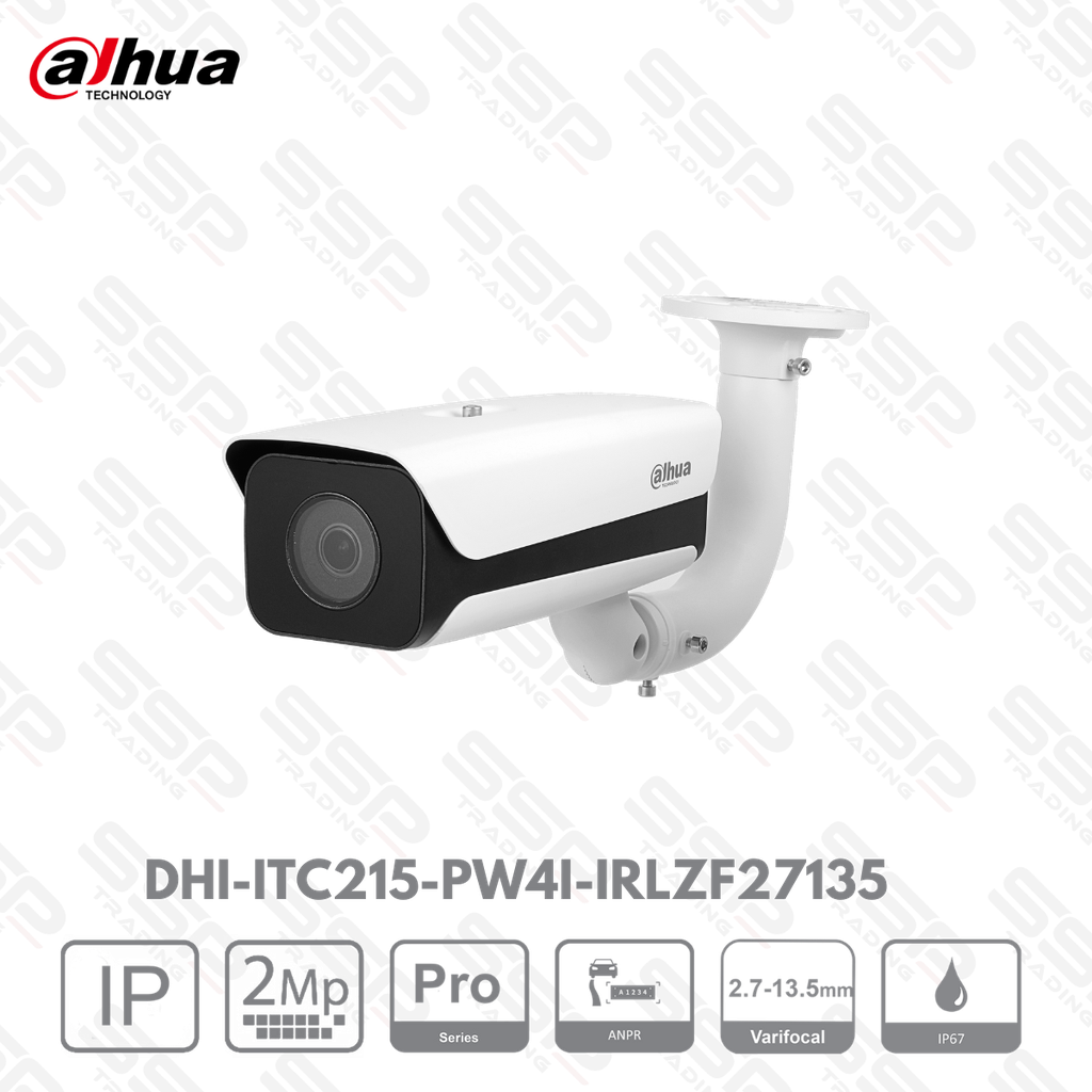 Camera IP ANPR, 2MP, Objectif motorisé 2.7-13.5mm,  ePoE,  reconnaissance de plaque d'immatriculation distance 3-8m, - Série PRO