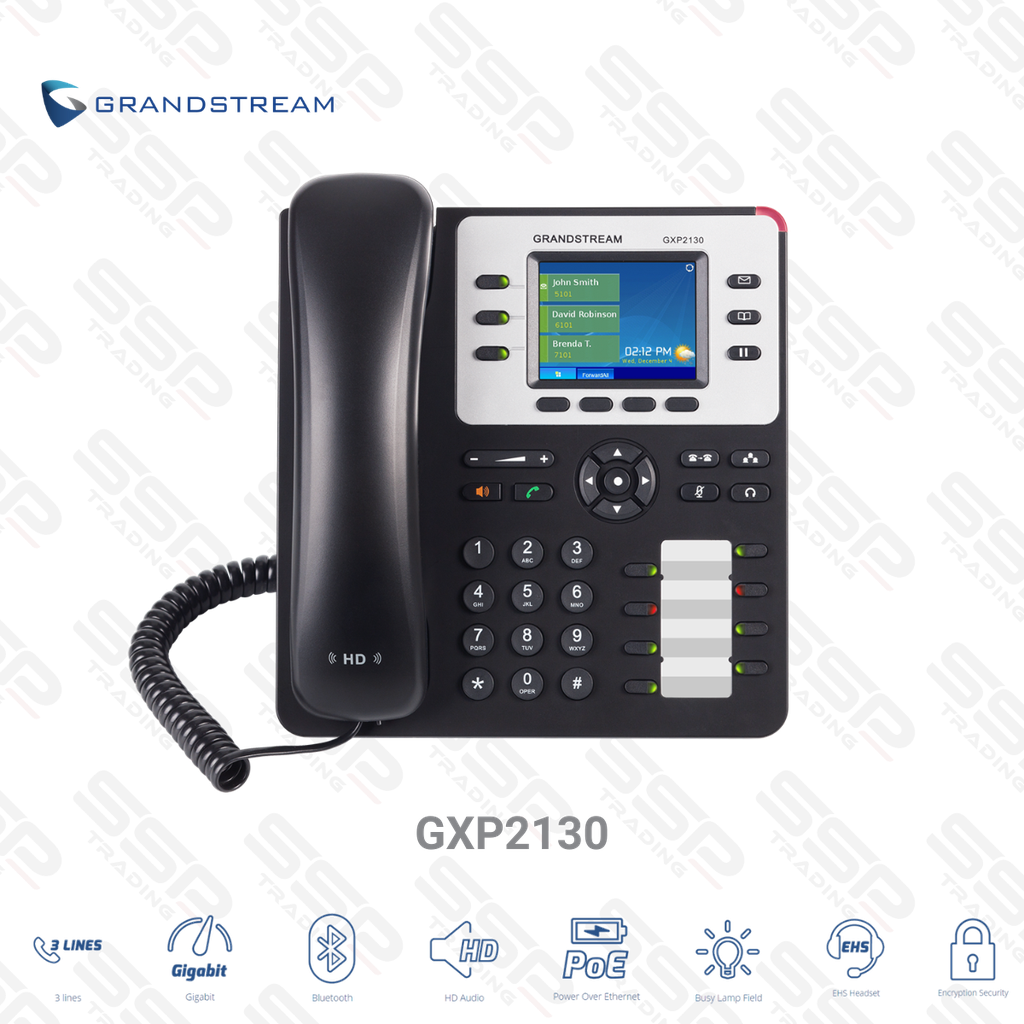 IP PHONE - Écran 2.8" LCD, 3xSIP, HD Voice, 2xRJ45, PoE, 8 Touches programmables