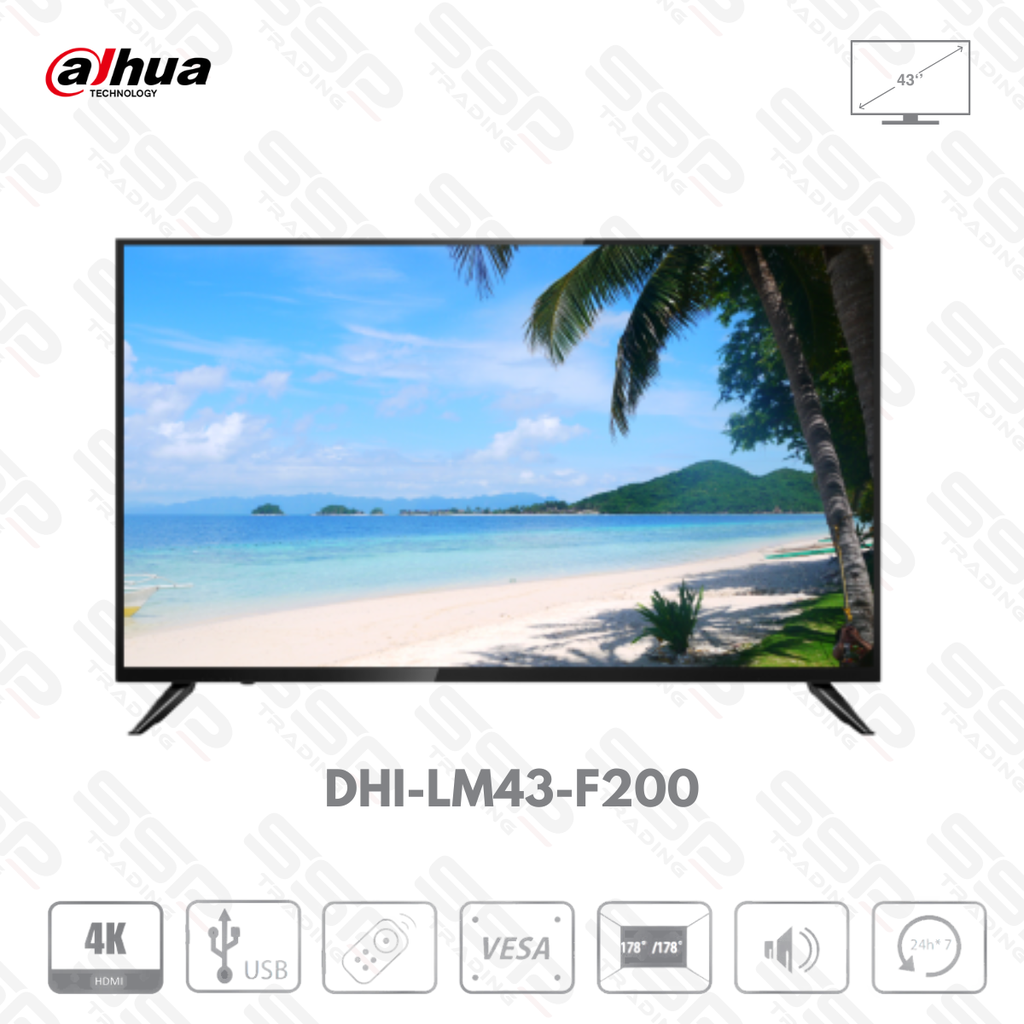 Moniteur Professionnel LED 43'' FHD Série lite, VGA, HDMI, USB.