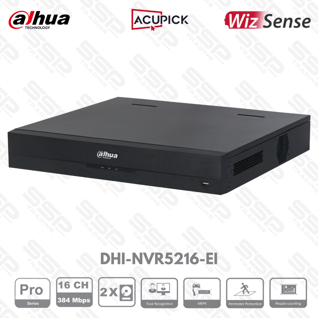 NVR PRO AI AcuPick Wizsense, 16 canaux, up to 32MP, Max 384Mbit/s, 2 HDDs, Smart H265+, HDMI