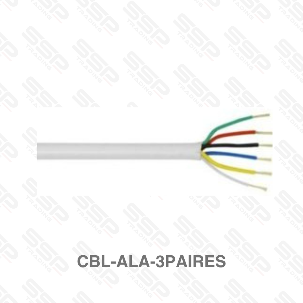 Cable Alarme 3 paires 6 x 0.22 - 100m