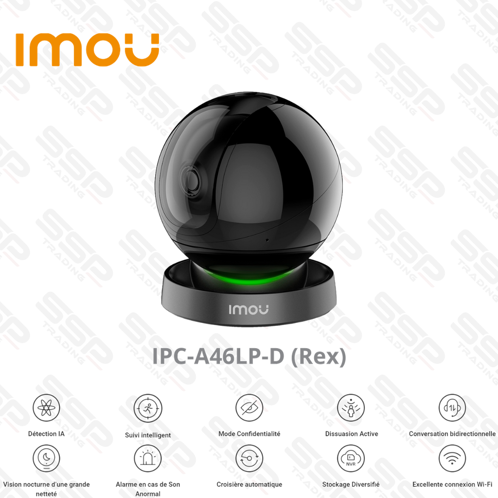 Camera Wifi IMOU, Rex, Mini PT, 4MP, Objectif 3.6mm, IR:10m