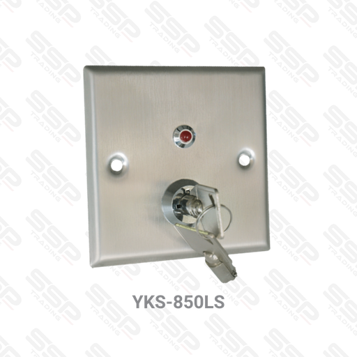 [YKS-850LS] Interrupteur à clé - NO/NF/COM/COM/TAMP/LED - Testé 500.000 Utilisations - Mesures 86x86x20 mm - Finition en acier inoxydable