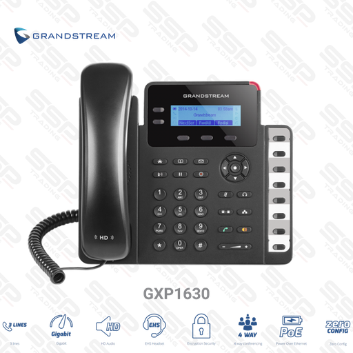 [GXP1630] IP PHONE -  Écran 2.8'' LCD , SIP 2.0, HD Voice, 2xRJ45, PoE, 10 touches programmables