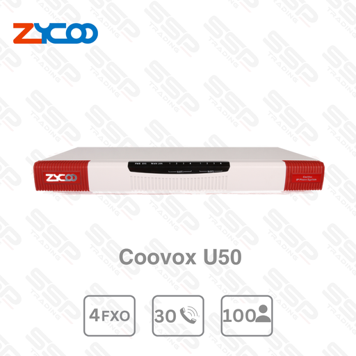 [Coovox U50] IPBX - 100 Utilisateurs - 30 Appels simultanés - Full IP -  Possibilité d'ajouter 2 cartes de 4FXO et/ou 4GSM