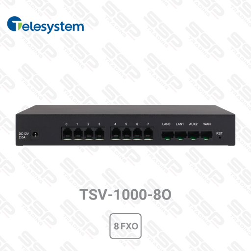 [TSM-1000-8O] Passerelle VoIP SIP Analogique 8 ports FXO, 1 port 10/100 Mbps