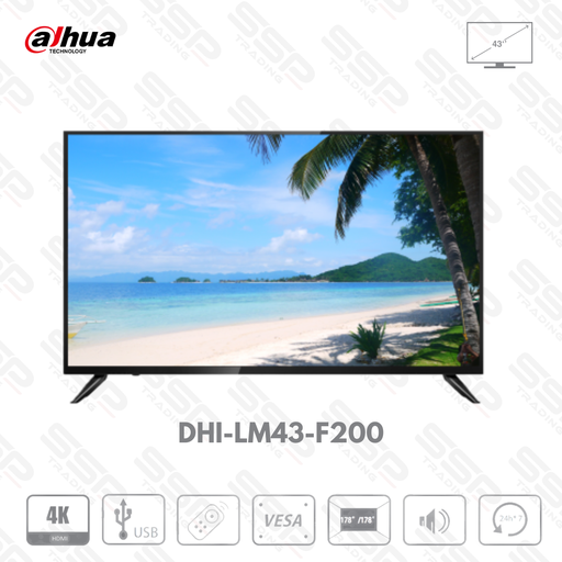 [DHI-LM43-F200] Moniteur Professionnel LED 43'' FHD Série lite, VGA, HDMI, USB.