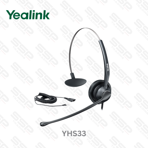 [YHS33] Casque serre-tête, Perche pivotable jusqu'à 360°, micro antibruit, compatible avec les postes IP