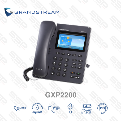 [GXP2200] IP PHONE - Écran 4,3'' LCD, 6xSIP, HD Voice, 2x10/100/1000, Android, PoE,  3 Touches programmables