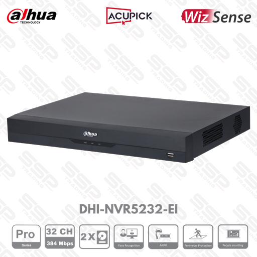 [DHI-NVR5232-EI] NVR PRO AI Wizsense, 32 canaux, up to 32MP, 384 Mbit/s, 2 HDDs, H.265, HDMI