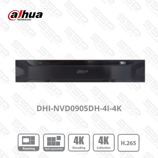 [DHI-NVD0905DH-4I-4K] Décodeur vidéo réseau Ultra-HD, HDMI 9 canaux, 4K, H.265+, 36 canaux à 1080p/ 81 canaux à 720p/ 144 canaux à D1