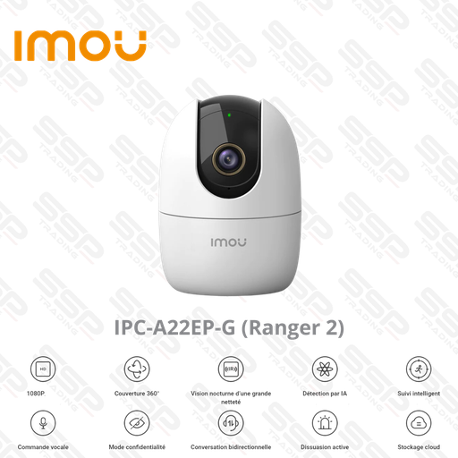 [IPC-A22EP-G] Camera Wifi IMOU, Ranger 2, Mini PT, 2MP, Objectif 3.6mm, IR:10m