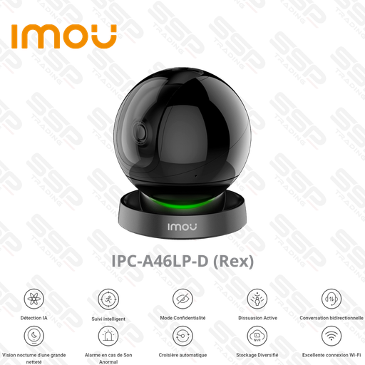 [IPC-A46LP-D] Camera Wifi IMOU, Rex, Mini PT, 4MP, Objectif 3.6mm, IR:10m