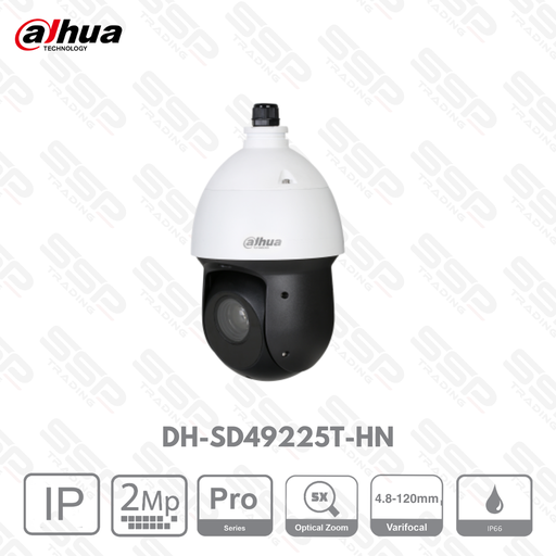 [DH-SD49225T-HN] Camera IP PTZ, 2MP, X25 Optical Zoom, PoE+, IR:100m, H.265, IVS