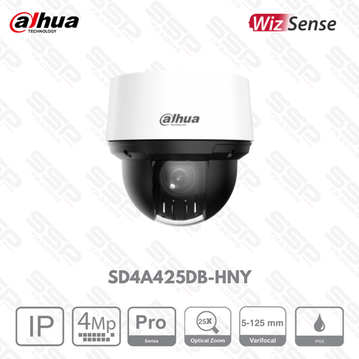 [SD4A425DB-HNY] Camera IP PTZ, 4MP, 25x Optical zoom, IR:100m, IA WizSense, Détection Visage, Protection du périmètre