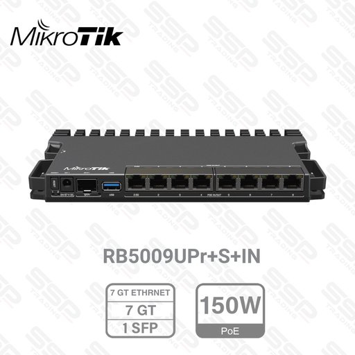 [RB5009UPr+S+IN] ROUTER Poe in , 7 x Gigabit , 1 x 2.5 Gigabit Ethernet ,1 x SFP 10Gbit/s + CPU quad-core, 1GB de RAM, RouterOS V7